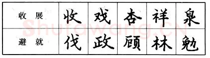 书法知识,楷书的结字原则