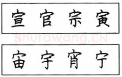 书法知识,钢笔楷书结体六十五法