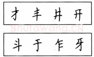 书法知识,钢笔楷书结体六十五法(二)