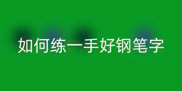 书法知识,如何练一手好钢笔字