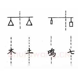 钢笔楷书结构写法图解