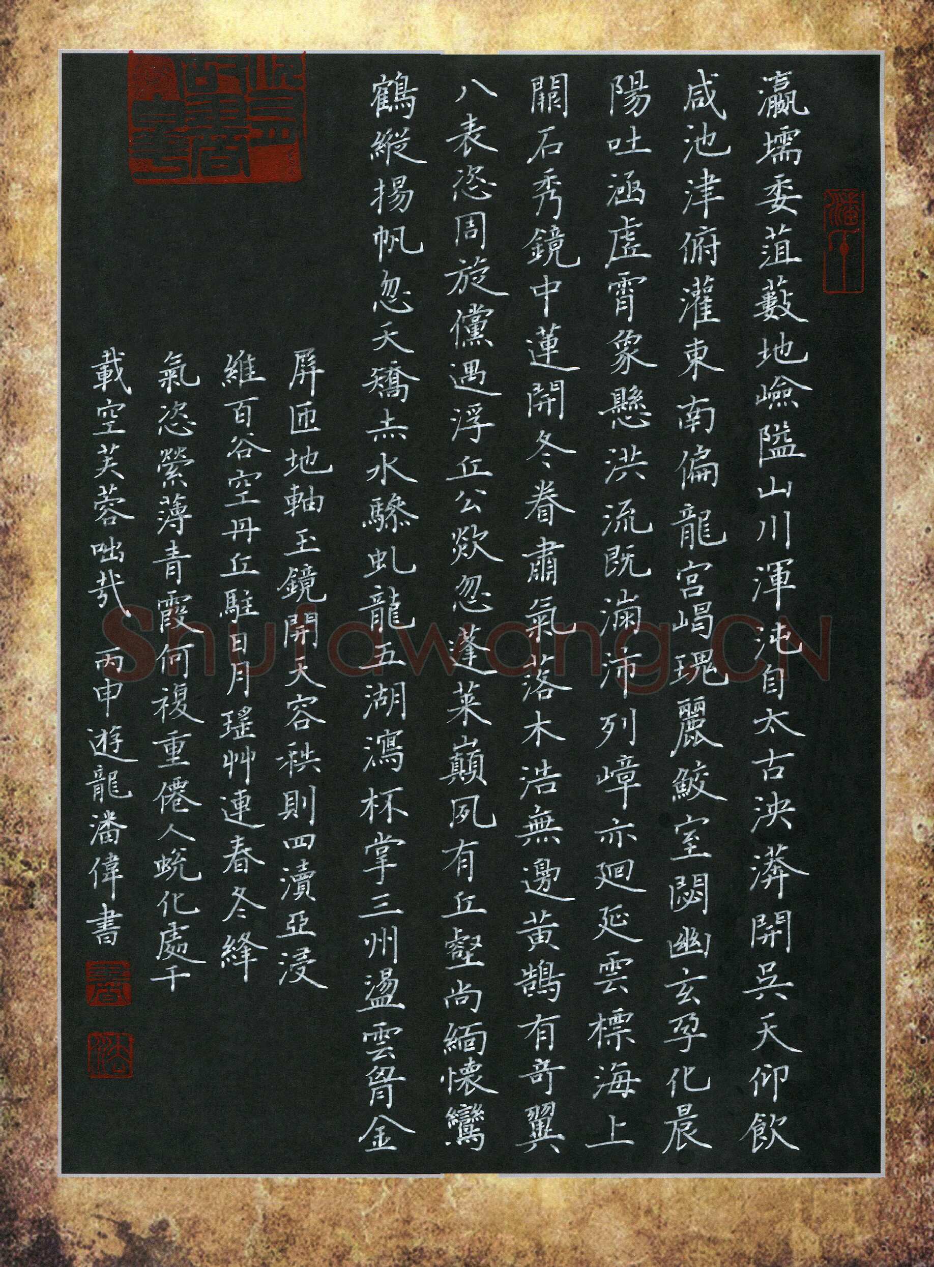 潘伟硬笔楷书王宠游包山集节录,潘伟硬笔书法作品