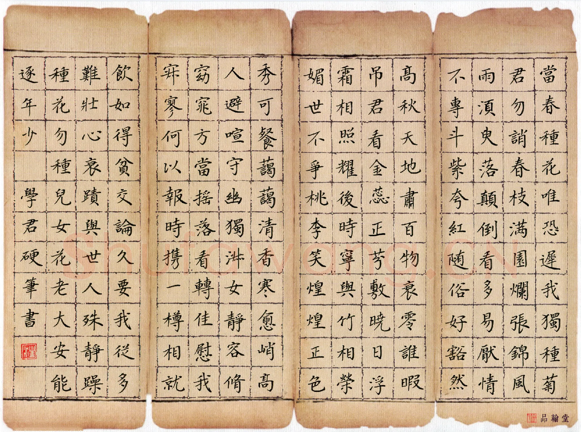 汪学君硬笔楷书欧阳修诗希真堂东手种菊花十月始开,汪学君硬笔书法作品