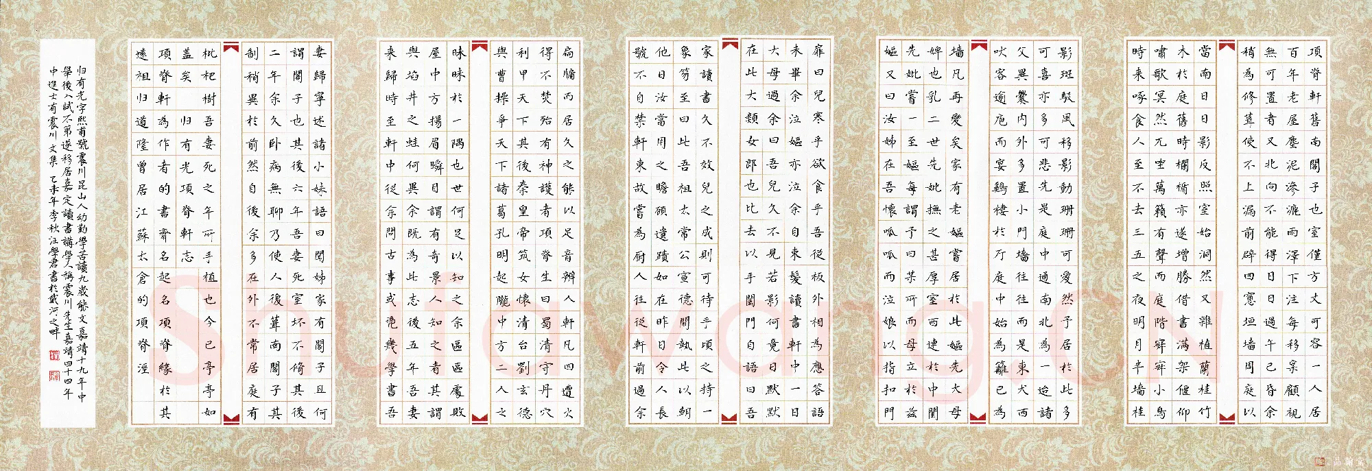 汪学君硬笔楷书归有光项脊轩志,汪学君硬笔书法作品