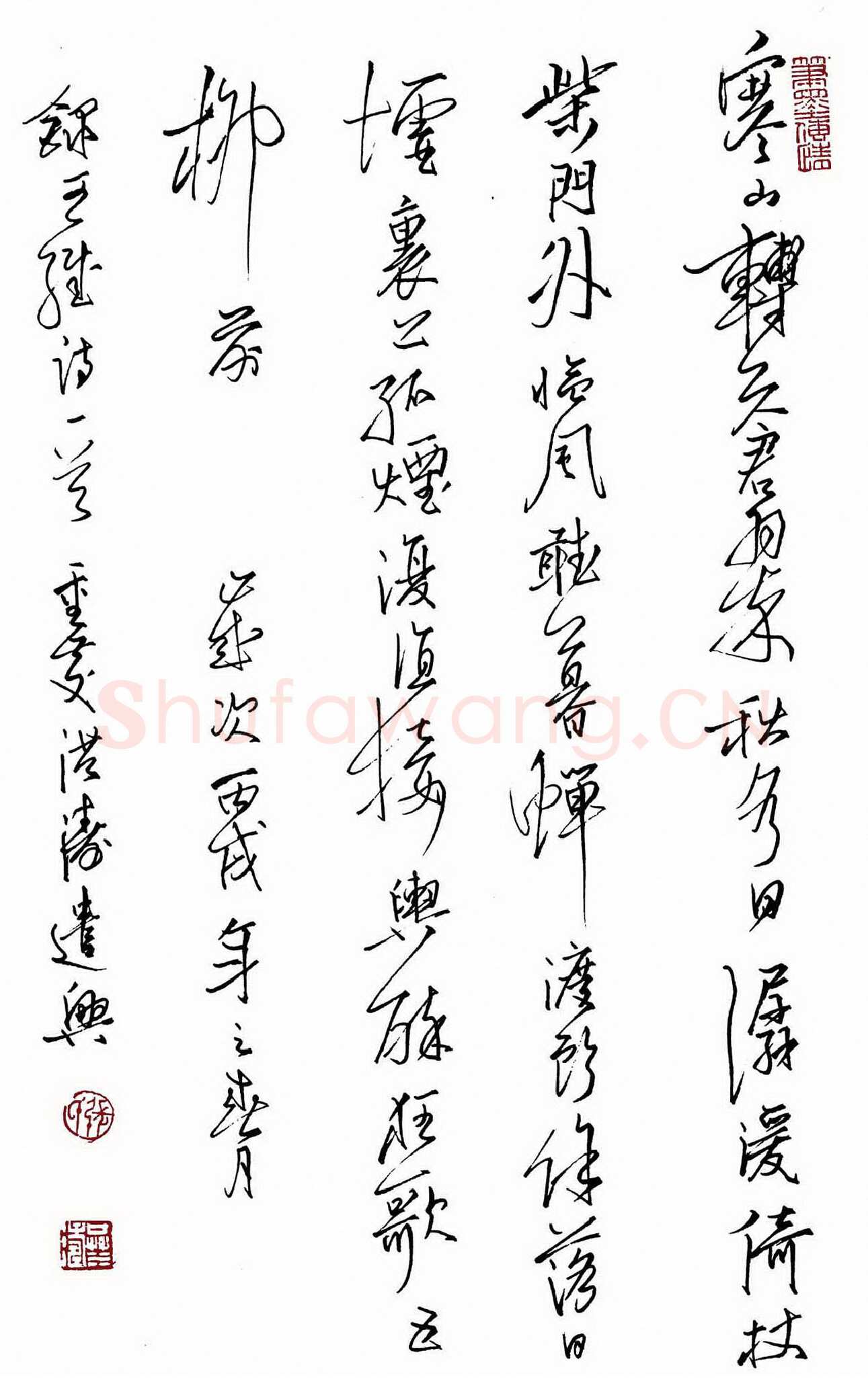 张洪涛硬笔行草王维诗一首,张洪涛硬笔书法作品