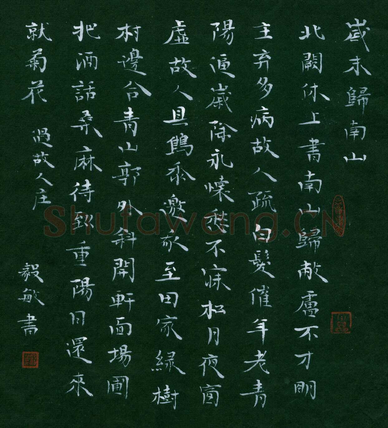 闻毅敏硬笔楷书诗二首,闻毅敏硬笔书法作品