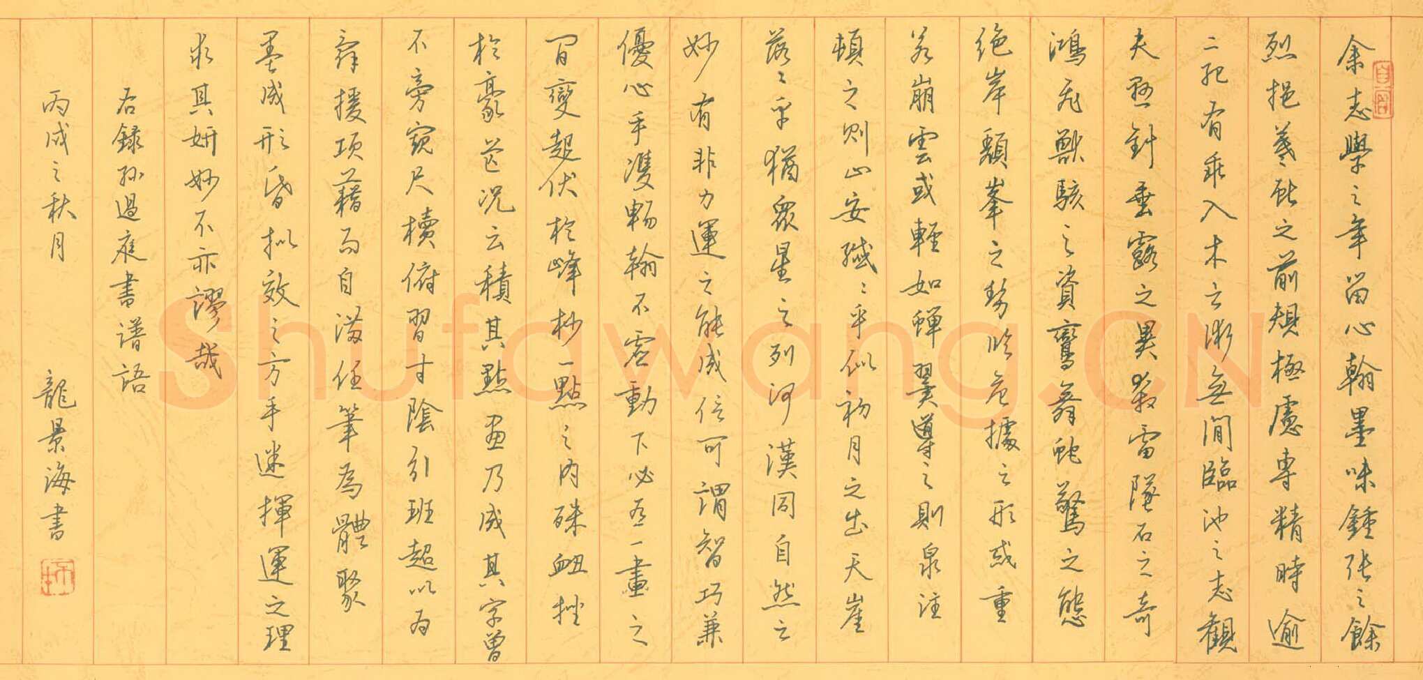 龙景海硬笔行书节录孙过庭书谱,硬笔书法作品