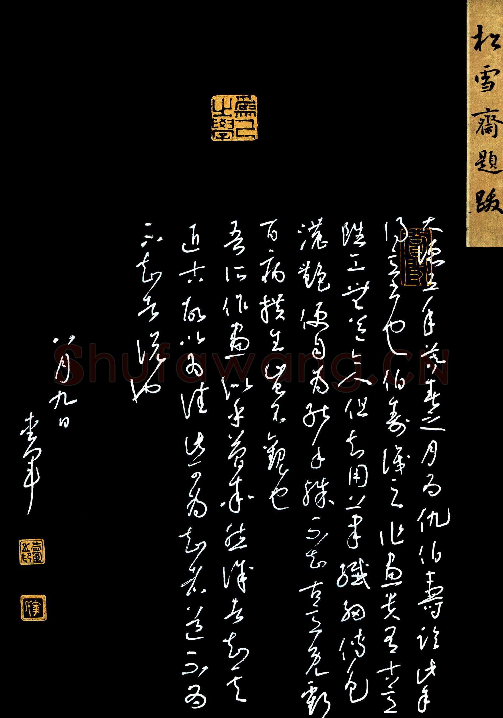 花爱军硬笔草书松雪斋题跋,花爱军硬笔书法作品