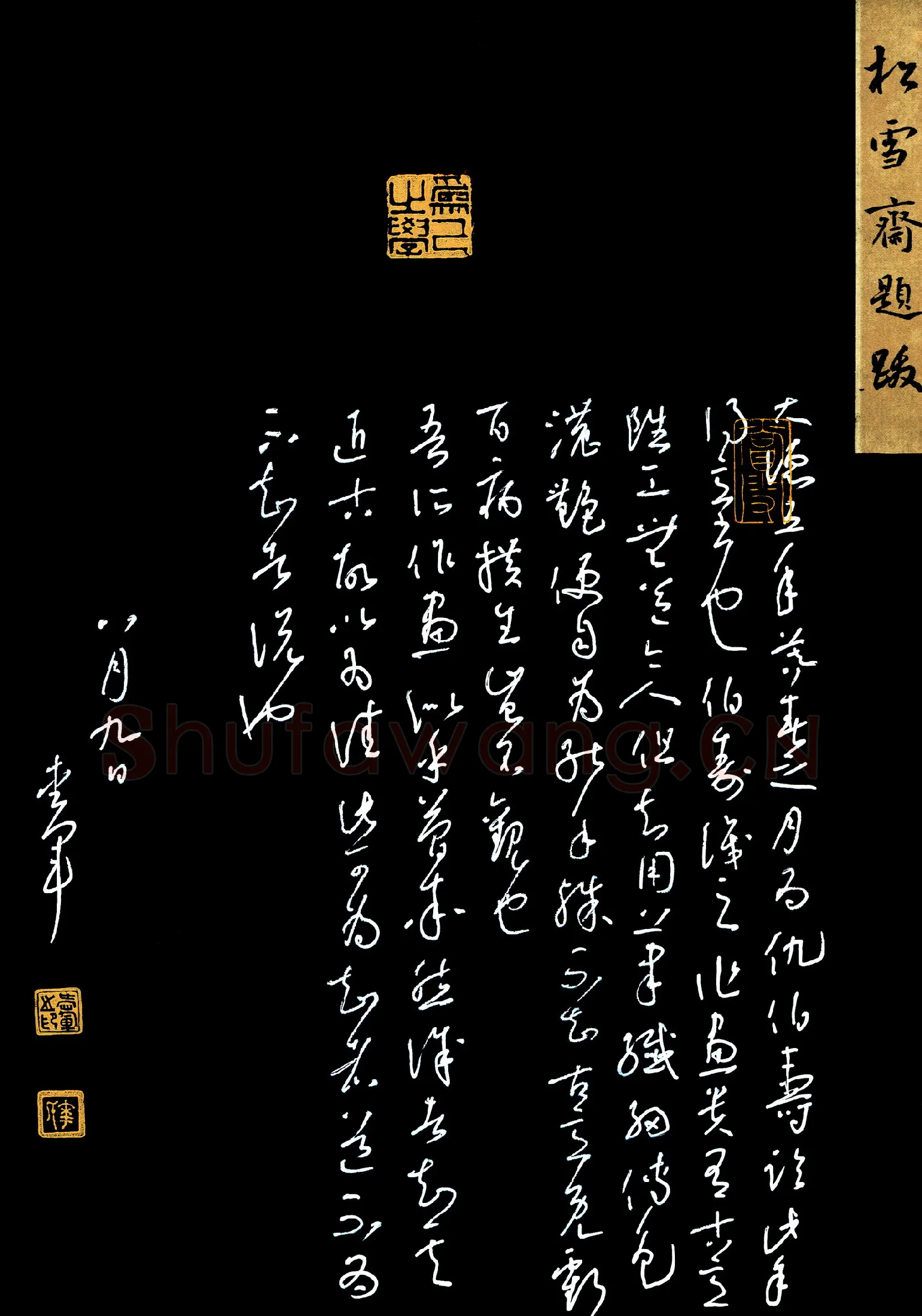 花爱军硬笔草书松雪斋题跋,花爱军硬笔书法作品