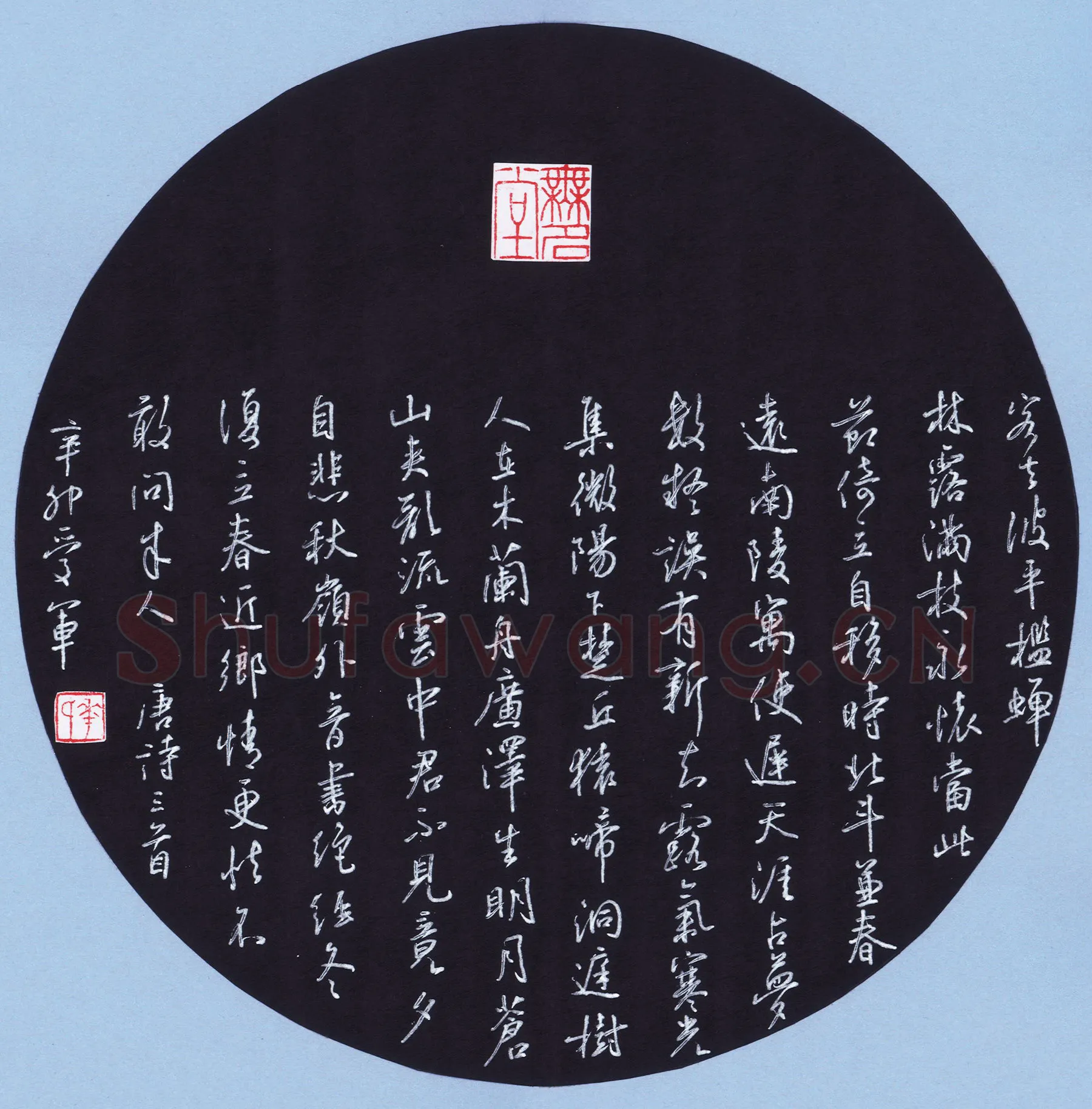 花爱军硬笔行书唐诗三首,花爱军硬笔书法作品