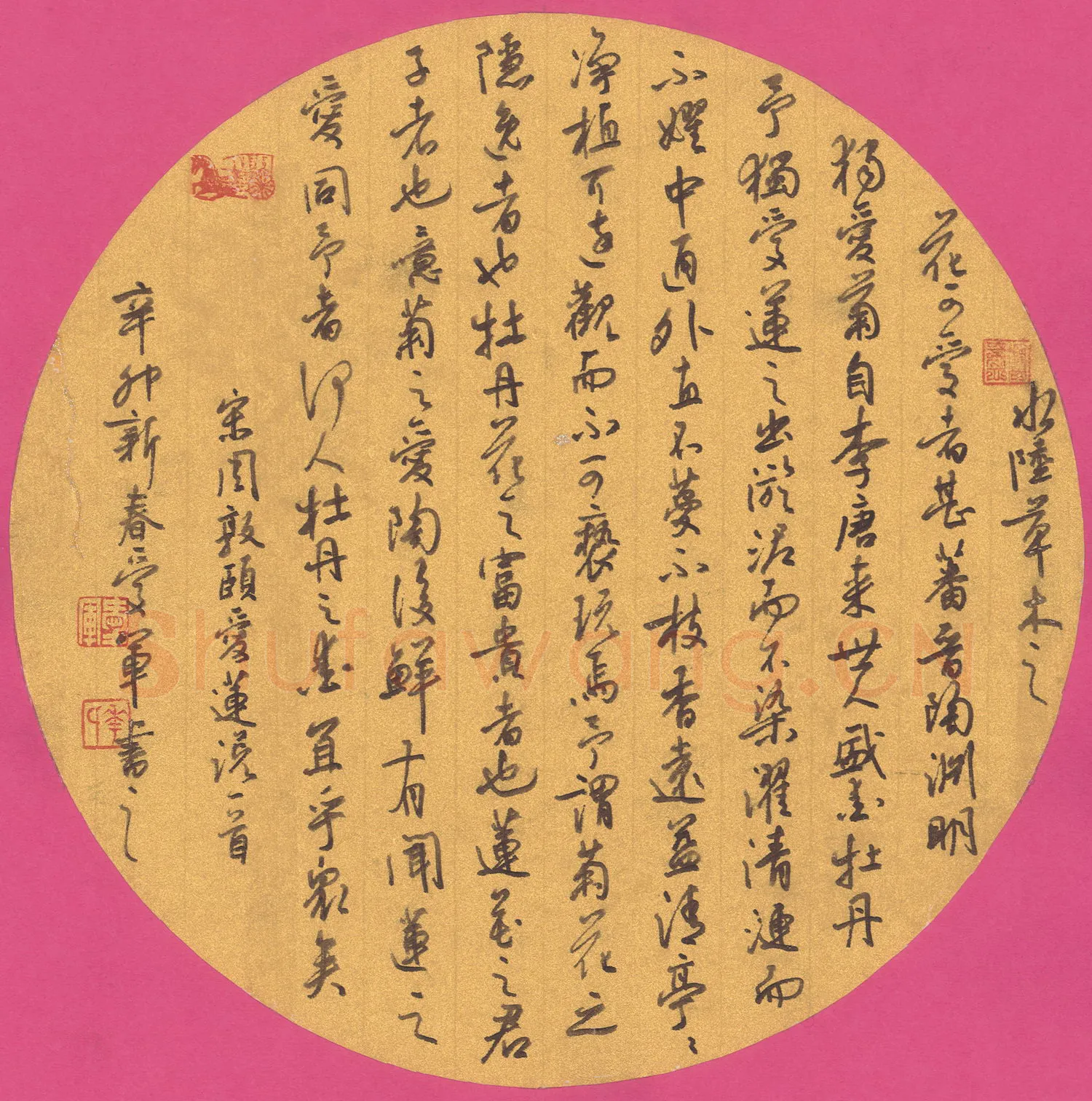 花爱军硬笔行书周敦熙爱莲说,花爱军硬笔书法作品