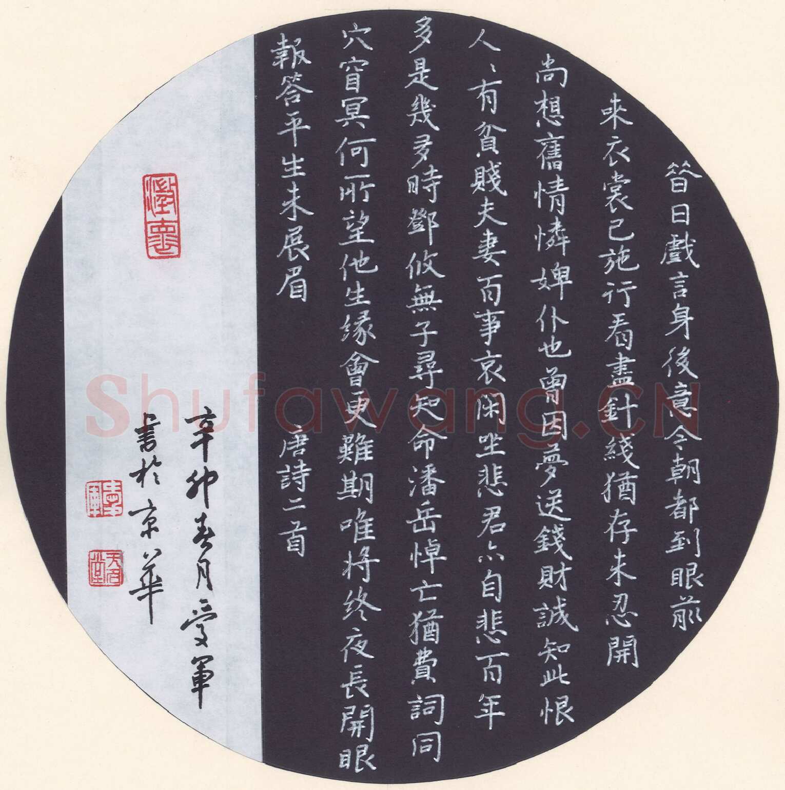 花爱军硬笔楷书唐诗二首,花爱军硬笔书法作品