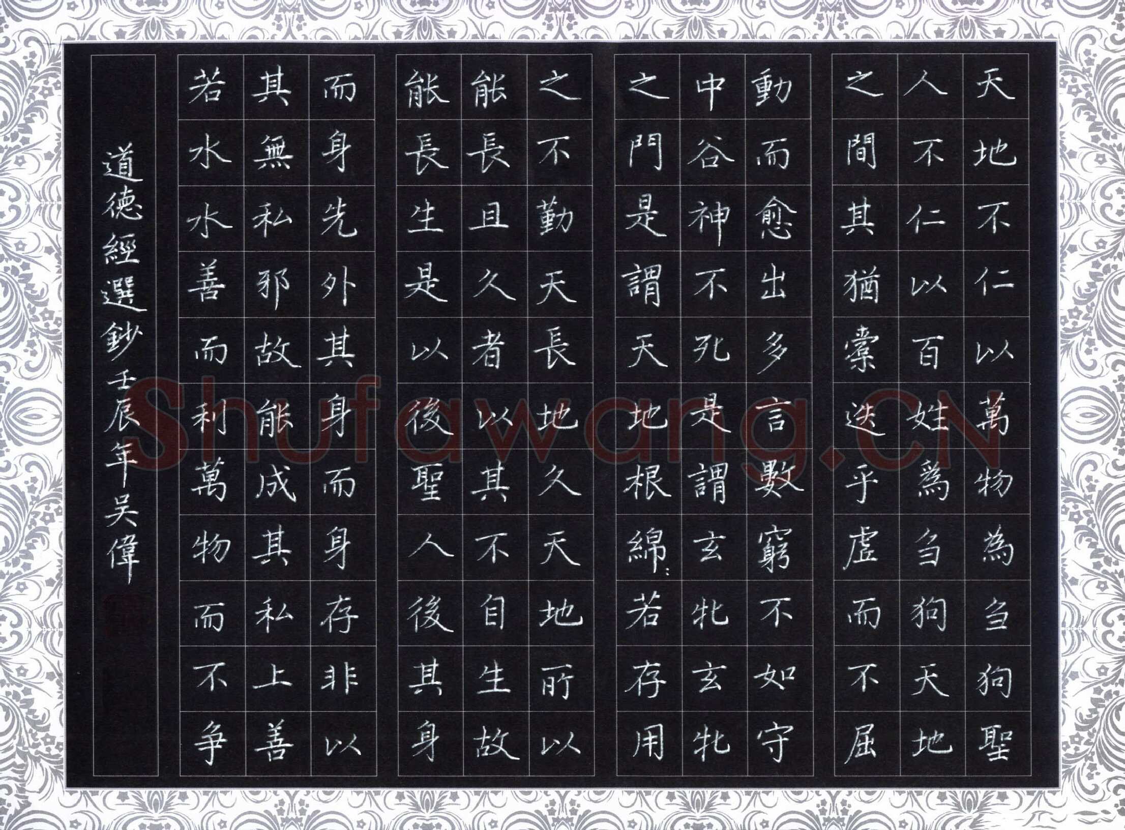 吴伟硬笔楷书道德经选抄,吴伟硬笔书法作品