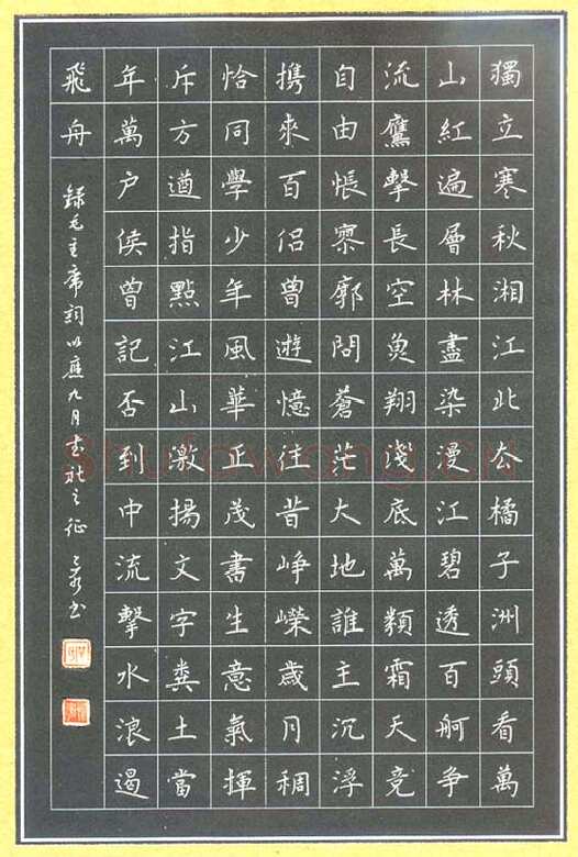 单永辉硬笔楷书毛泽东词,单永辉硬笔书法作品