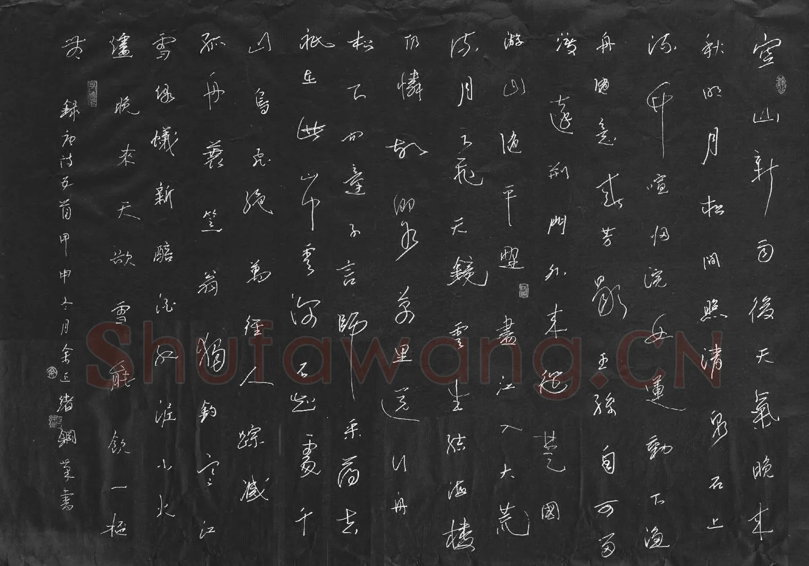 余正绪硬笔行草唐诗五首,余正绪硬笔书法作品