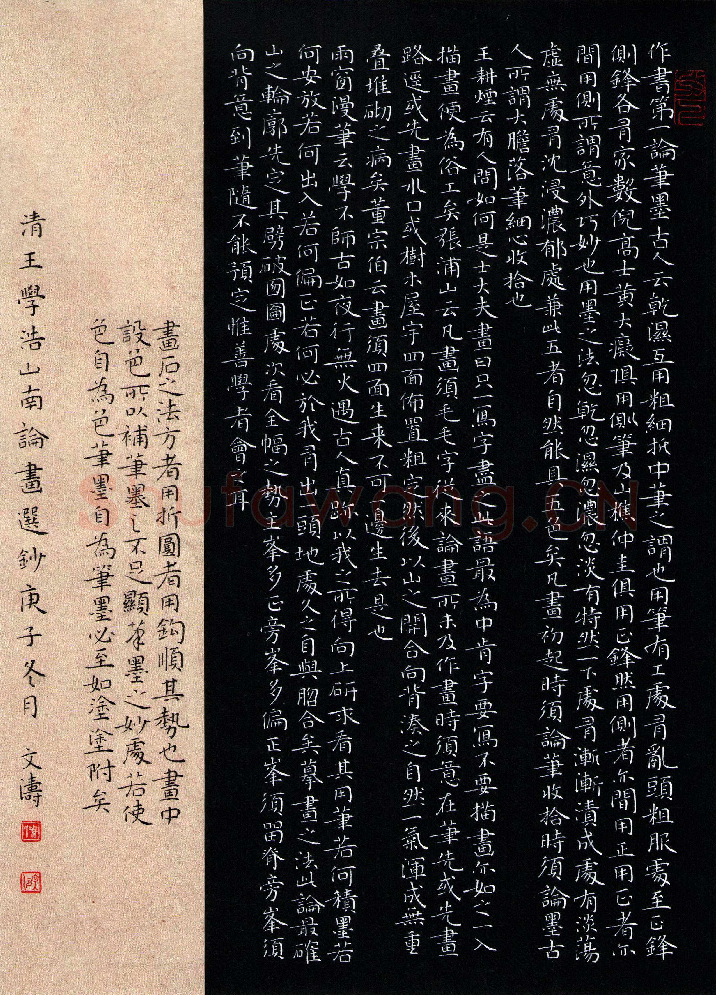 冯文涛硬笔楷书清王学浩山南论画选抄,冯文涛硬笔书法作品