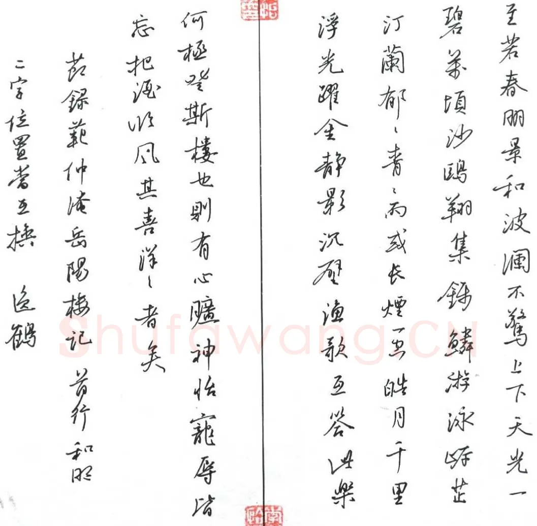 李怡恰硬笔行书节录岳阳楼记,李怡恰硬笔书法作品