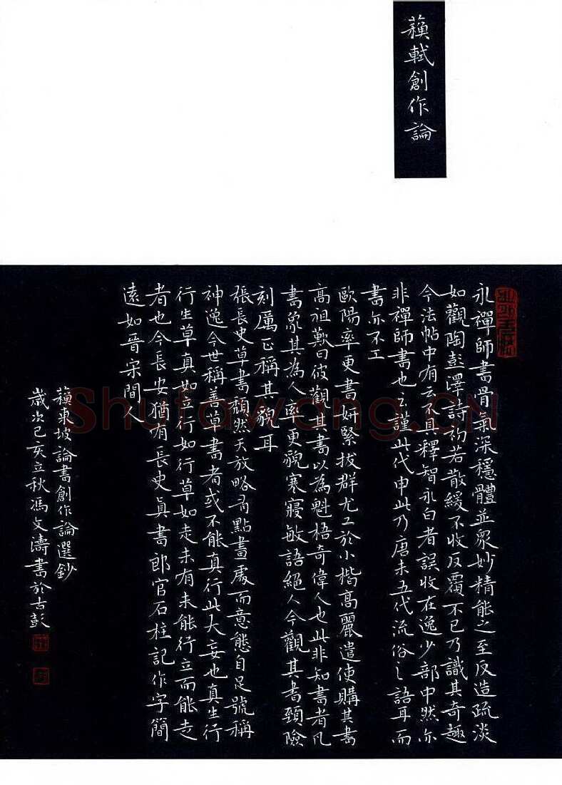 冯文涛硬笔楷书苏轼创作论,冯文涛硬笔书法作品