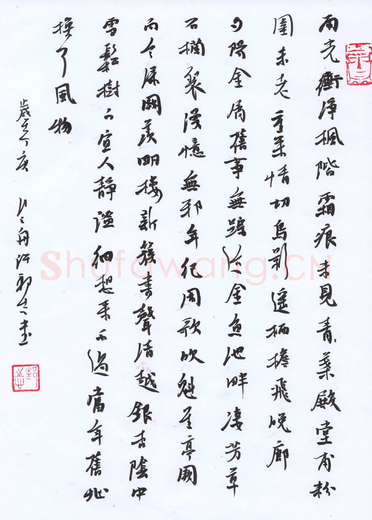 许邦志硬笔行书雨光,许邦志硬笔书法作品