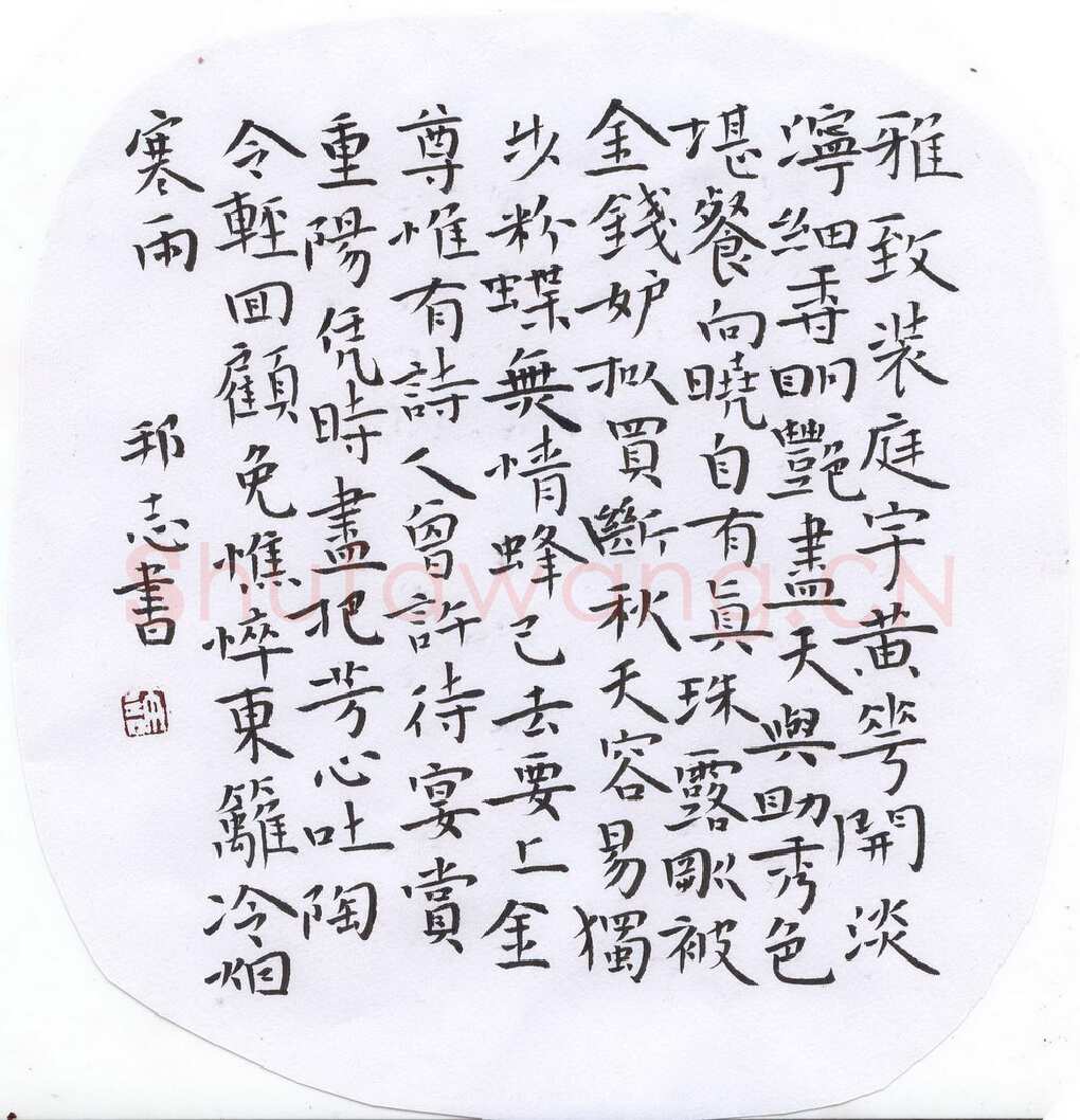 许邦志硬笔楷书雅致,许邦志硬笔书法作品