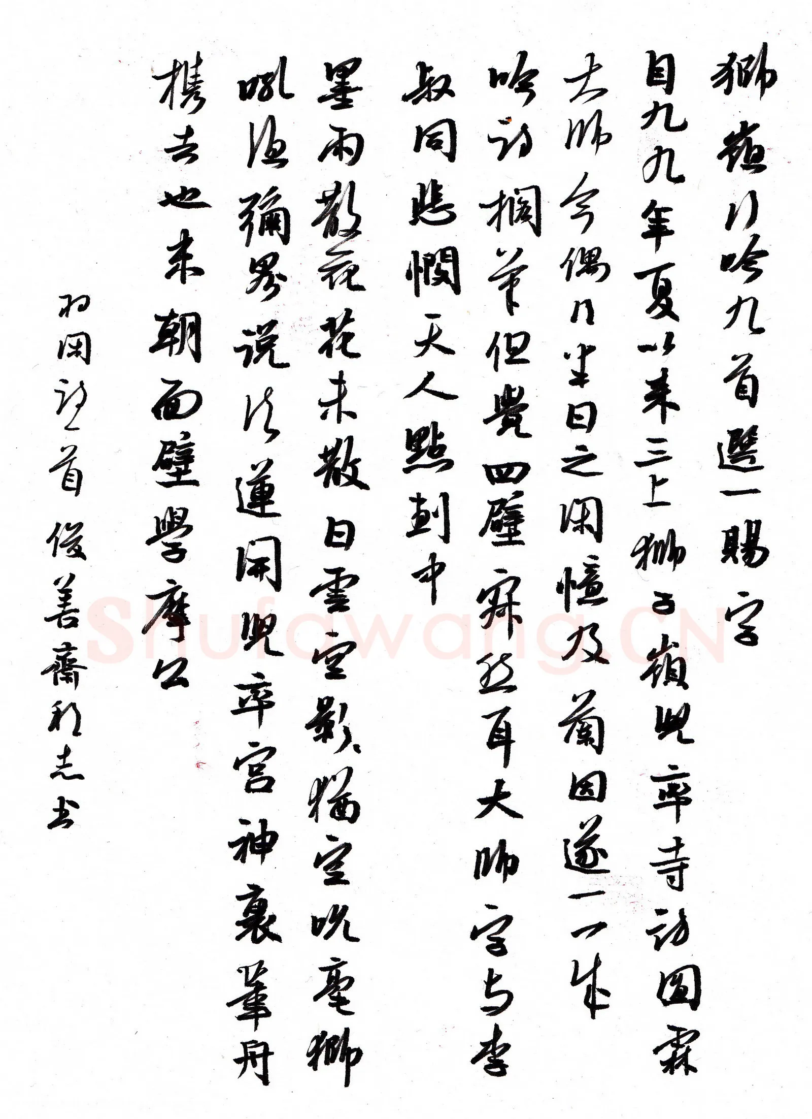 许邦志硬笔行书羽闲诗一首,许邦志硬笔书法作品