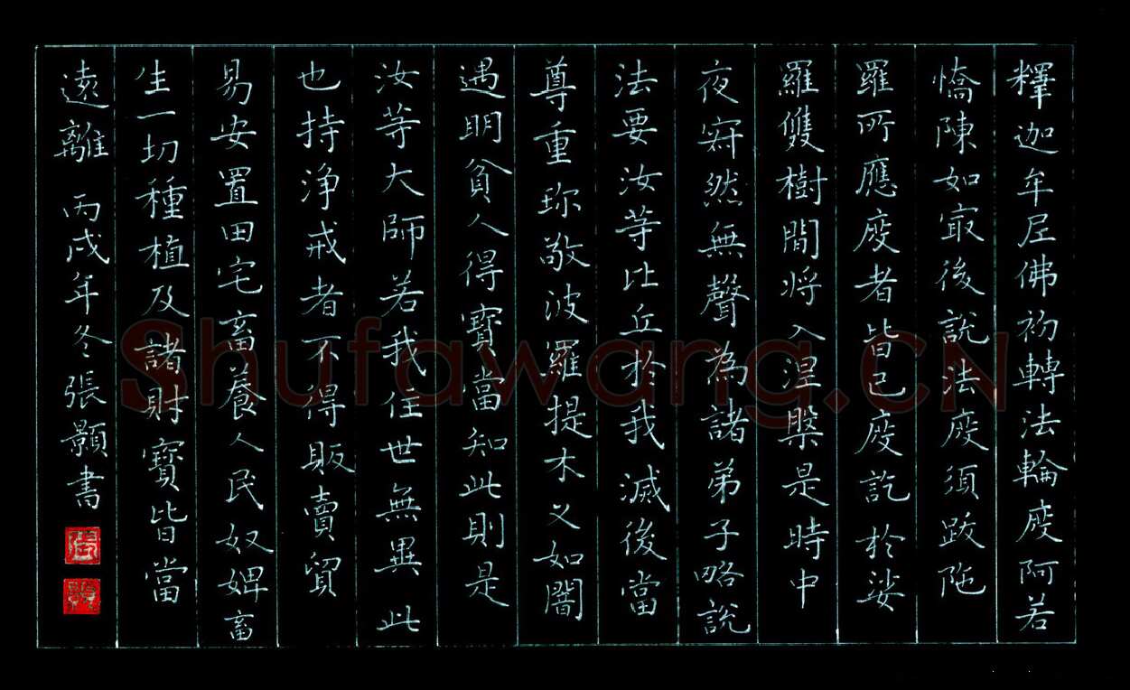 张颢硬笔楷书释加牟尼,张颢硬笔书法作品