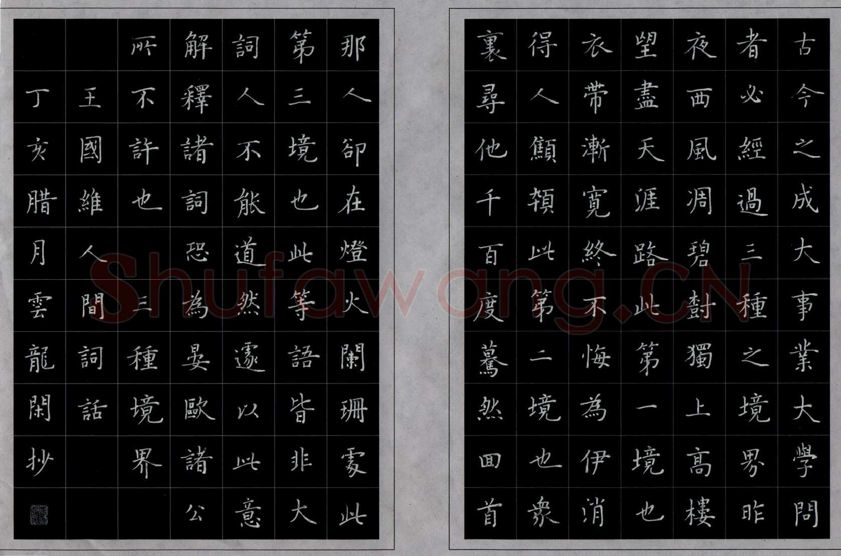 罗云龙硬笔楷书王国维人间词话,罗云龙硬笔书法作品