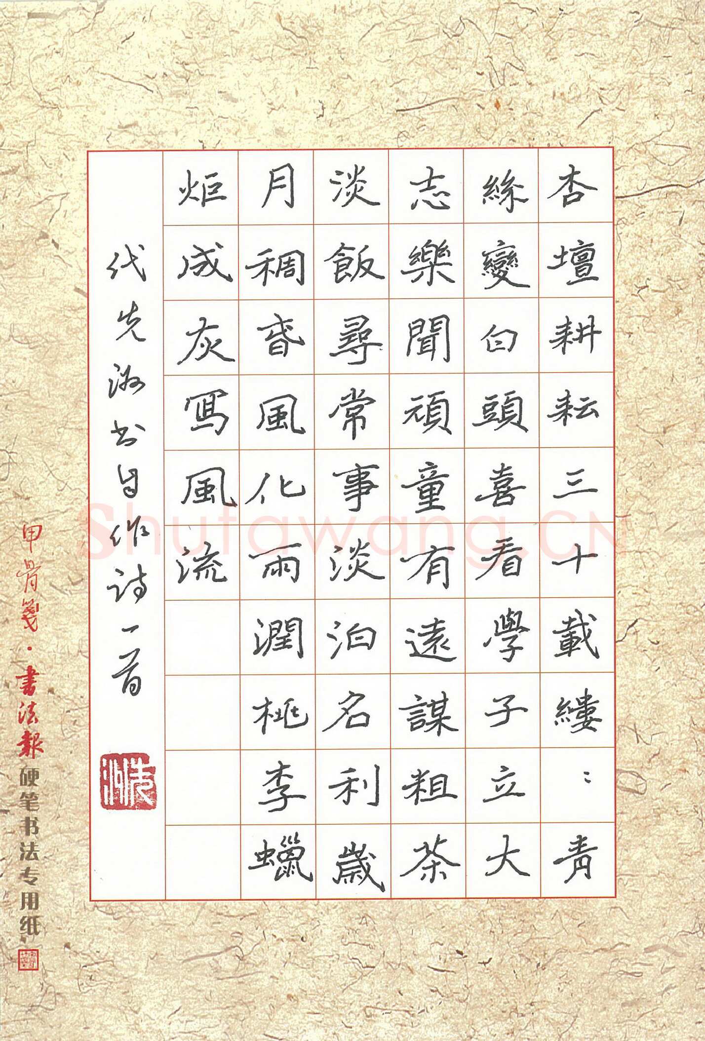 代先洲硬笔楷书自作诗一首,代先洲硬笔书法作品