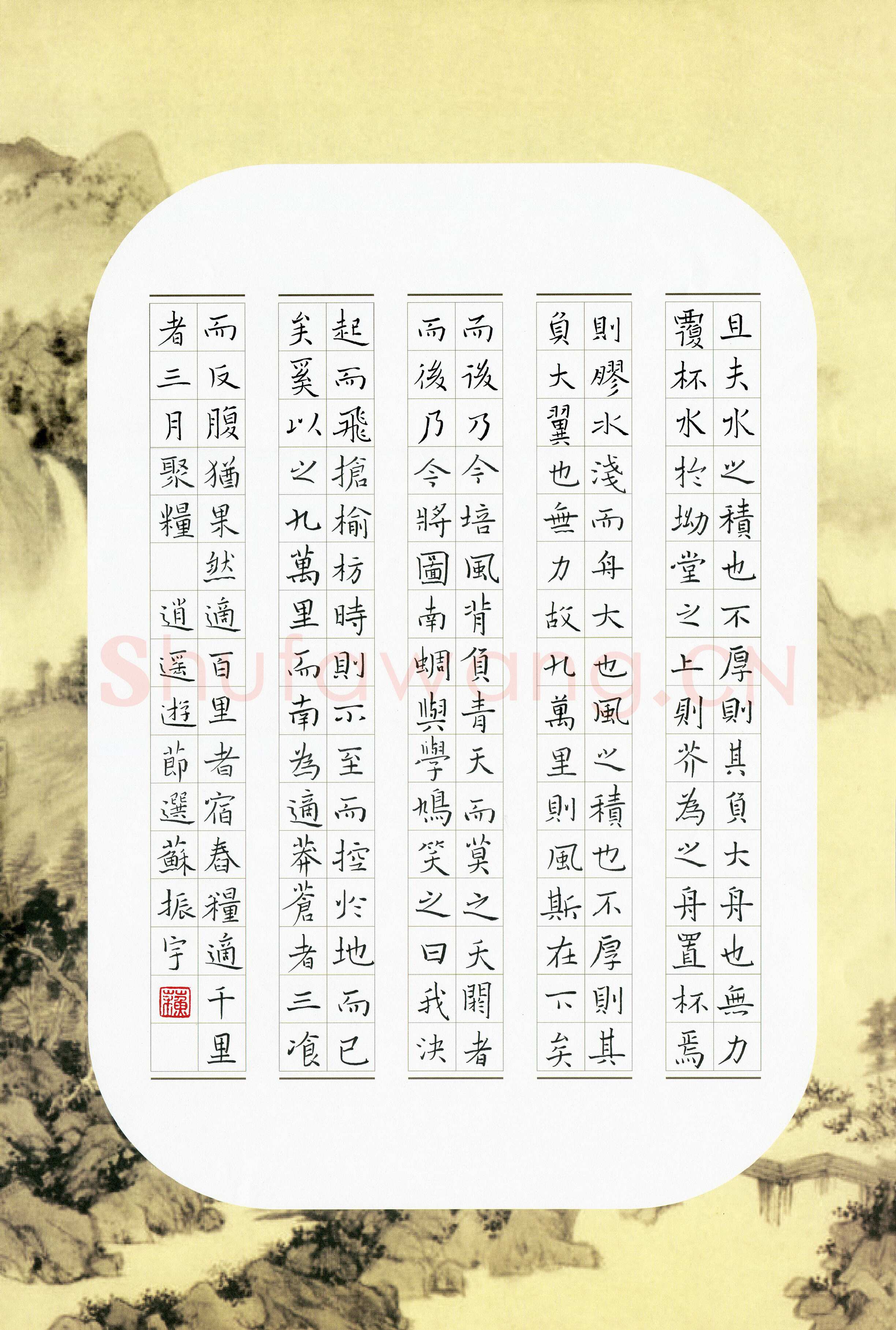 苏振宇硬笔楷书逍遥游节选,苏振宇硬笔书法作品