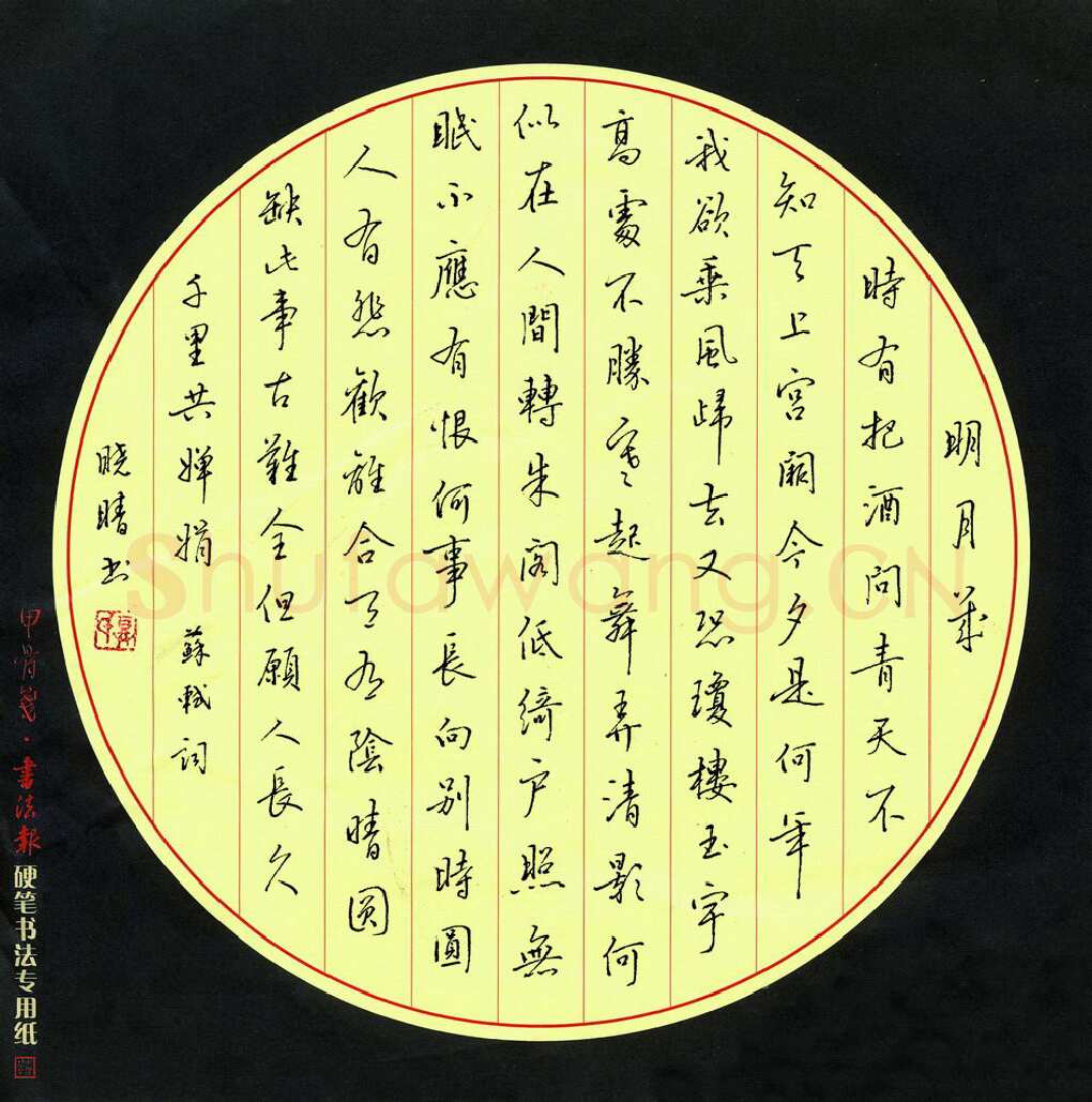 邓晓晴硬笔行书苏轼词,硬笔书法作品