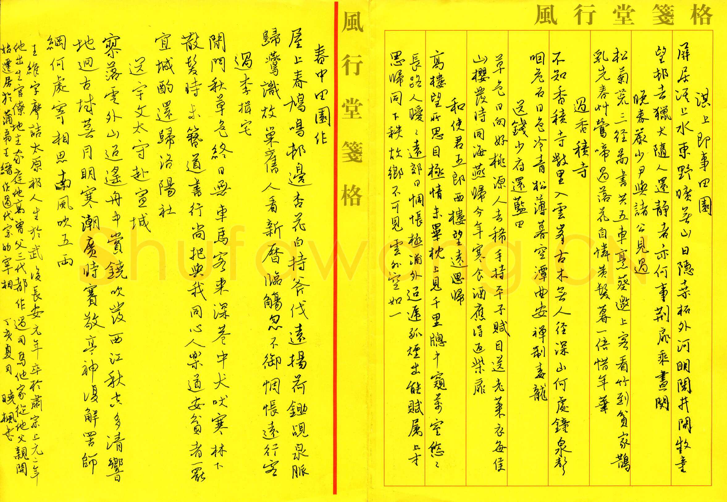 韦晓枫硬笔行书王维诗八首,硬笔书法作品