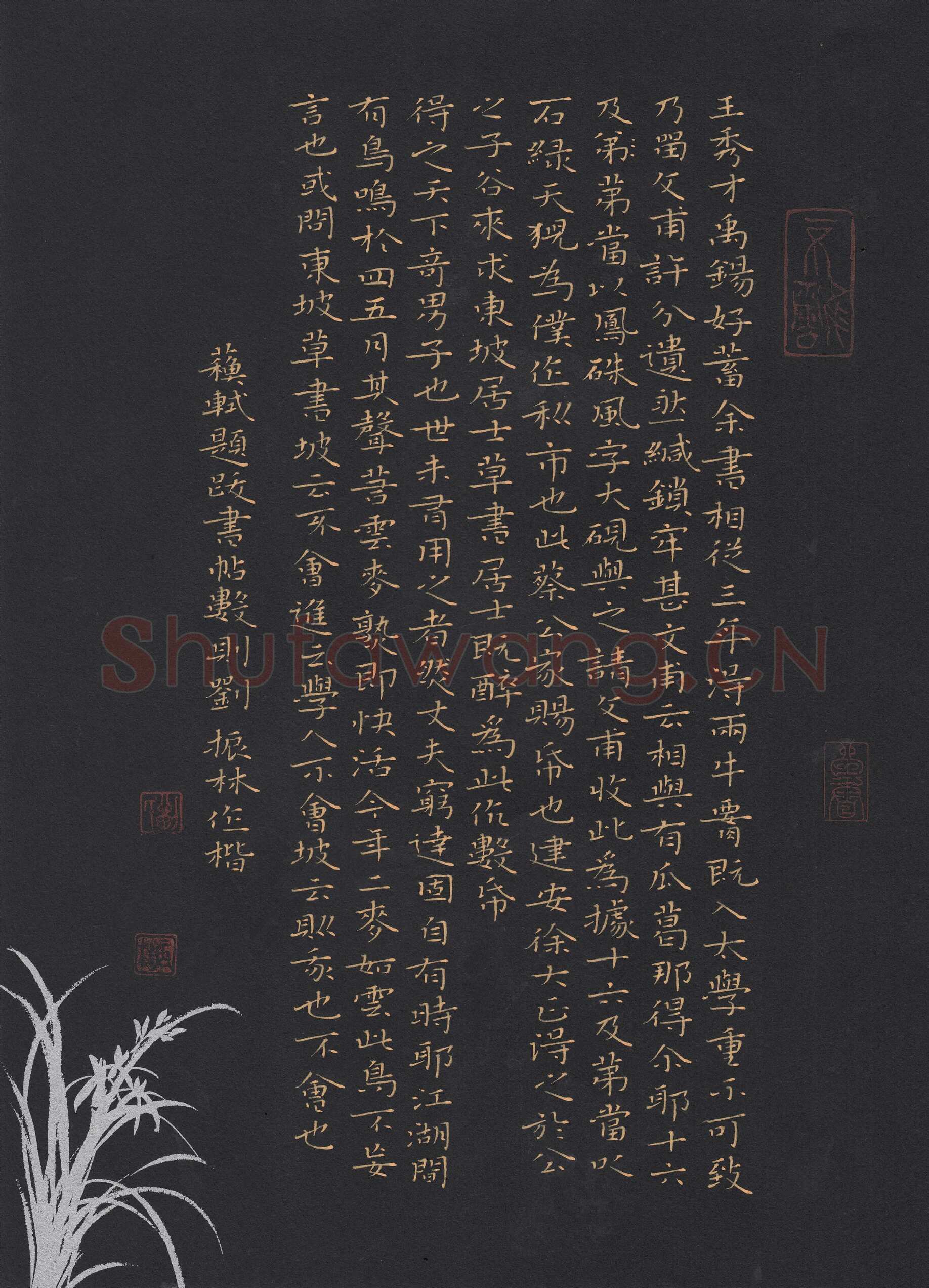 刘振林硬笔楷书苏轼题书帖数则,刘振林硬笔书法作品