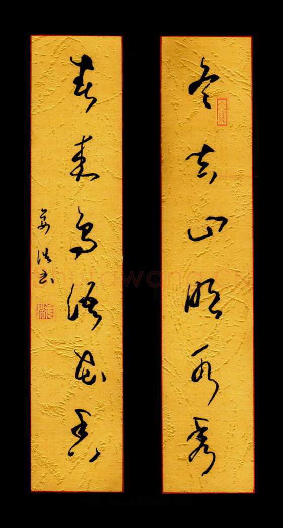 姜浩硬笔草书六言联,姜浩硬笔书法作品