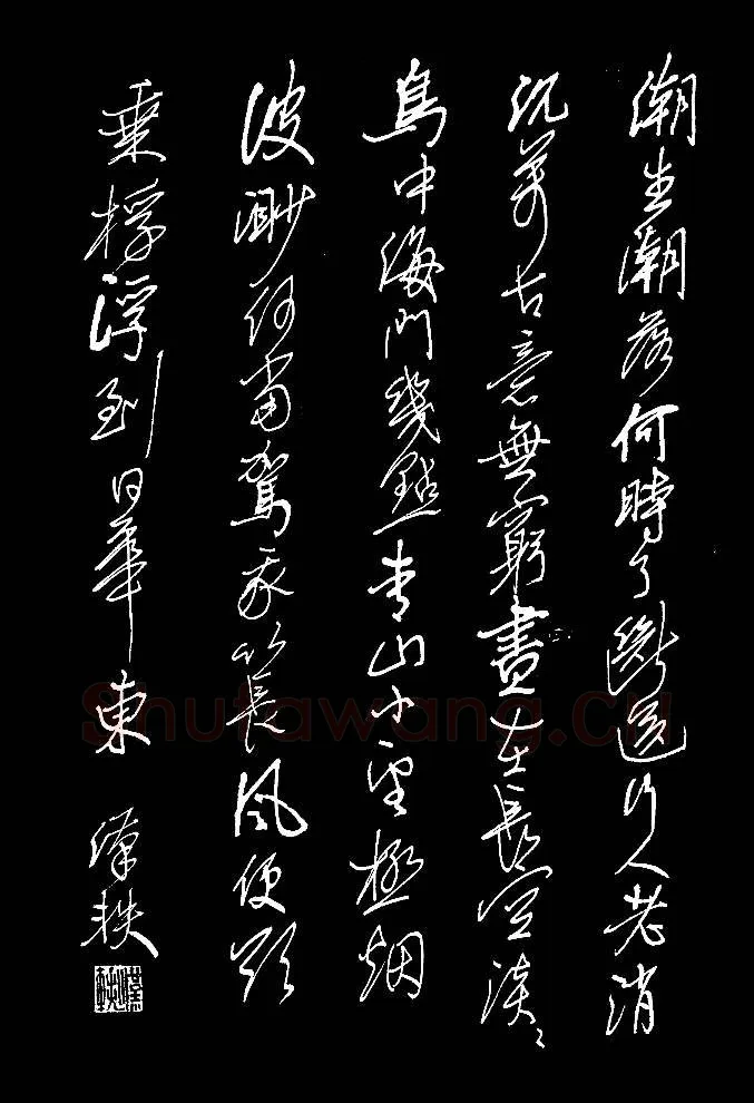 朱胜勇[行草潮生潮落诗],朱胜勇硬笔书法作品