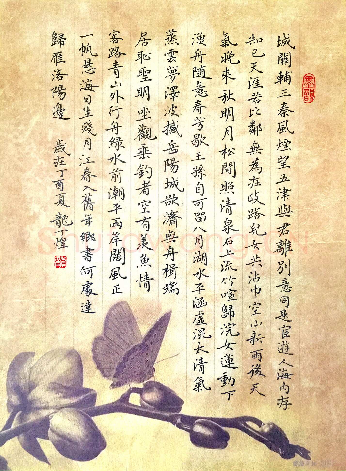 龙丁煌硬笔楷书诗四首,龙丁煌硬笔书法作品