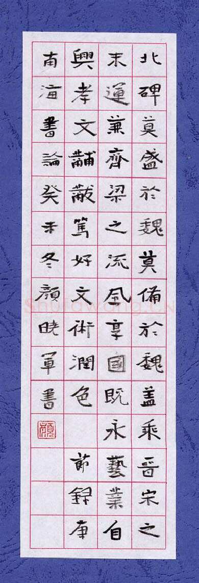 颜晓军硬笔楷书康有为书论,颜晓军硬笔书法作品