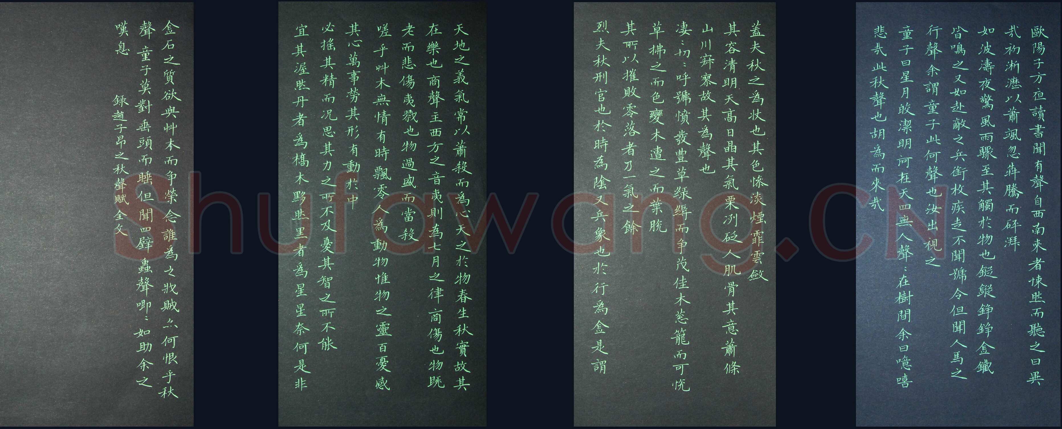 姜浩硬笔楷书欧阳修秋声赋,姜浩硬笔书法作品