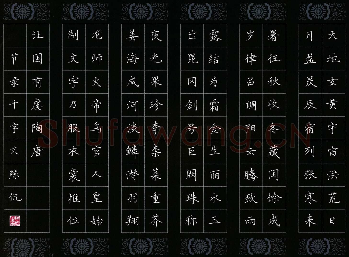 陈侃硬笔楷书千字文节录,陈侃硬笔书法作品