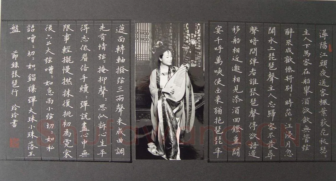 何玲玲硬笔楷书节录白居易琵琶行,硬笔书法作品