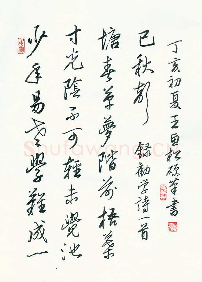 王惠松硬笔行书劝学诗一首,王惠松硬笔书法作品