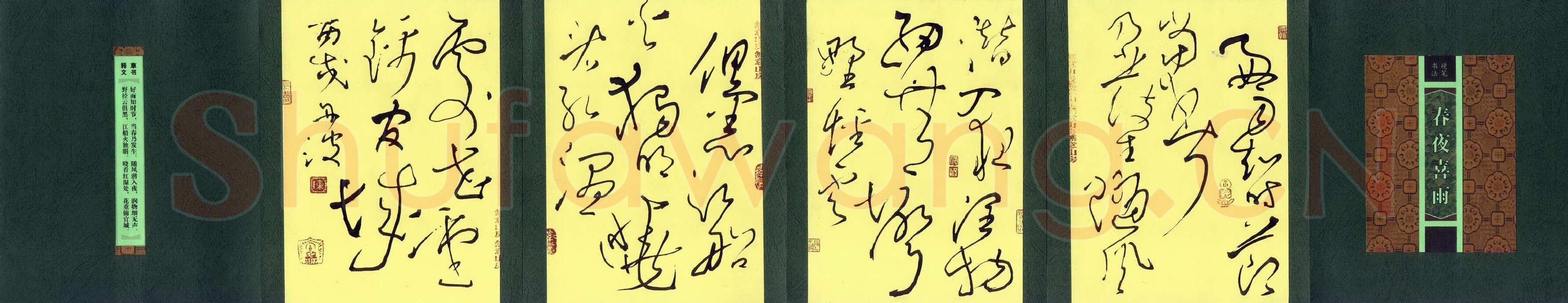陈舟波硬笔草书杜甫诗春夜喜雨,陈舟波硬笔书法作品