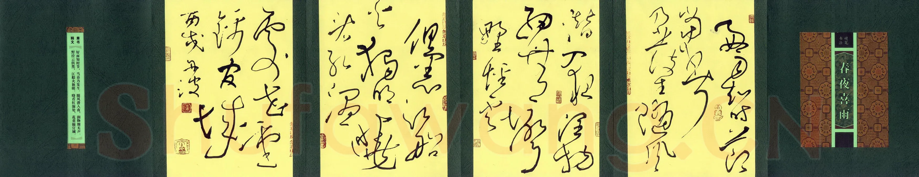 陈舟波硬笔草书杜甫诗春夜喜雨,陈舟波硬笔书法作品