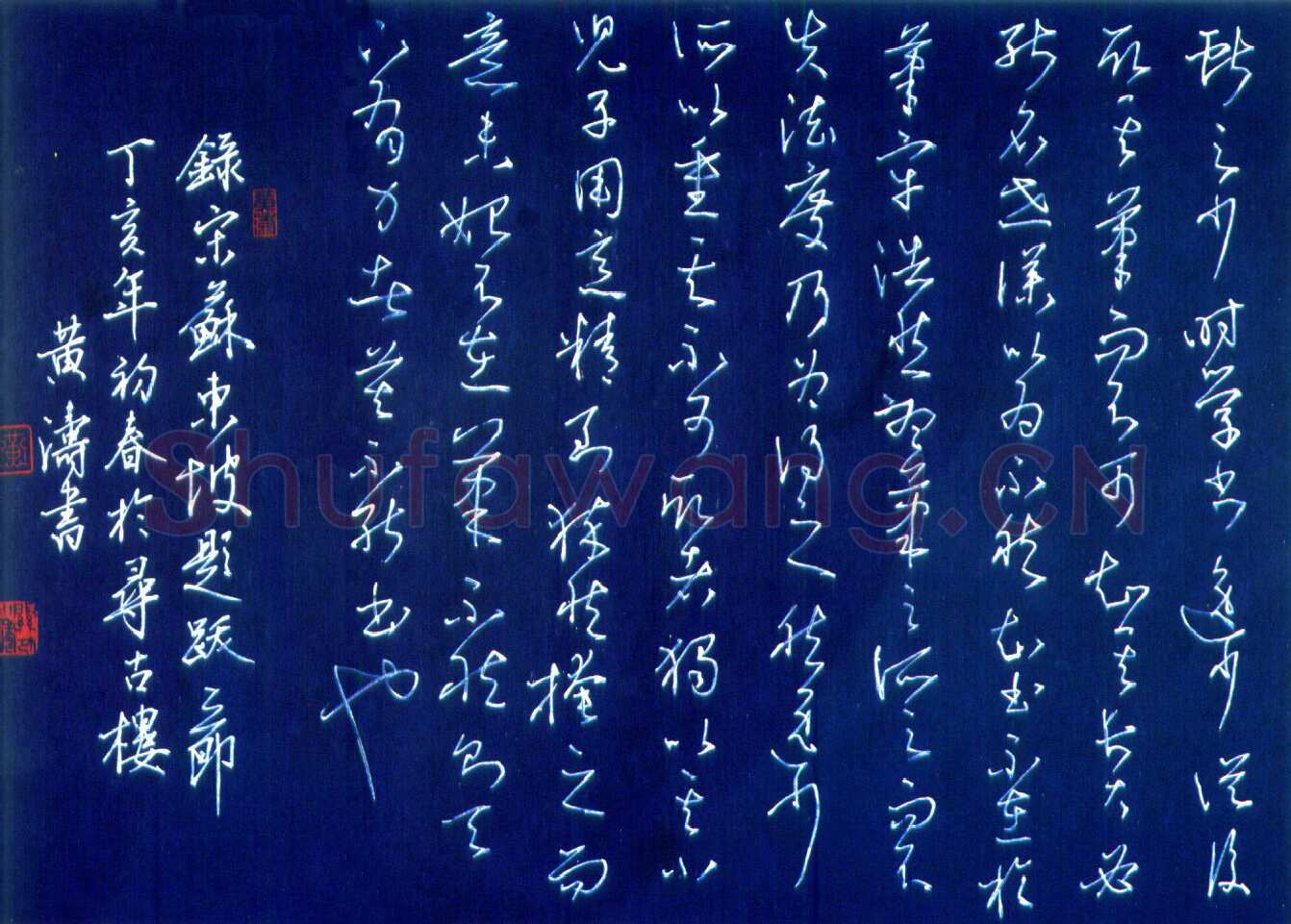 黄涛硬笔草书苏东坡题跋 硬笔书法作品欣赏