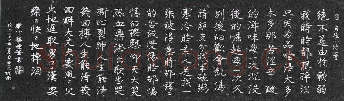 庞中华硬笔行书自题小诗一首,庞中华硬笔书法作品