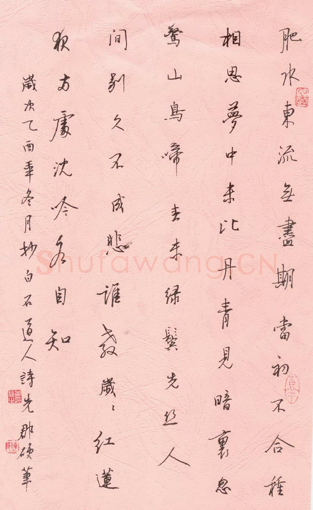 陈先郡硬笔行书抄白石道人诗,硬笔书法作品