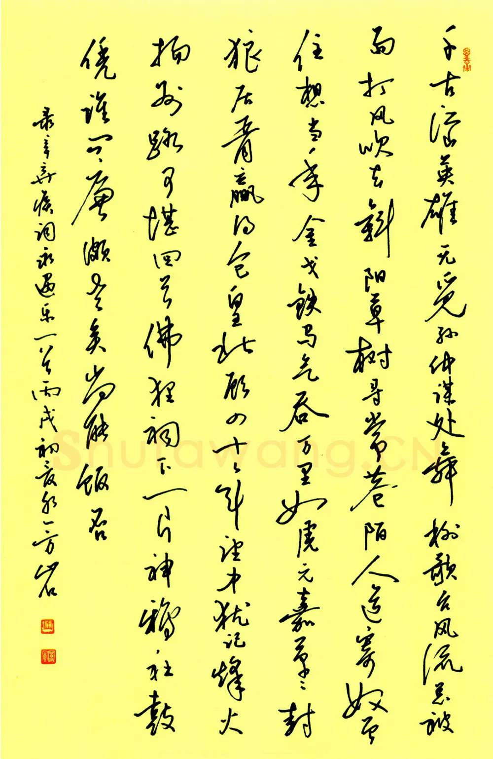 蒋亚军硬笔行书辛弃疾永遇乐一首 硬笔书法作品欣赏