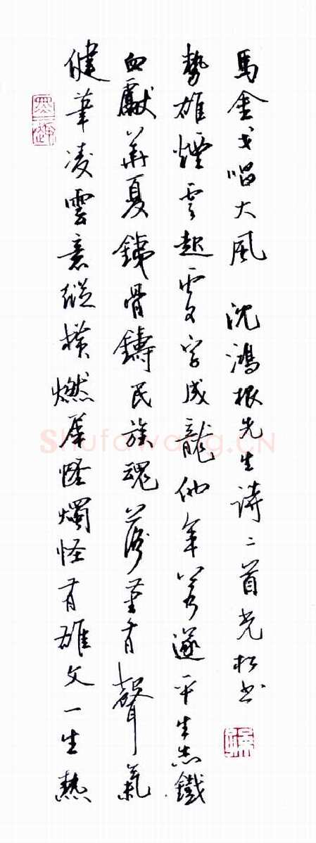 孙光松硬笔行书沈鸿根诗一首,孙光松硬笔书法作品