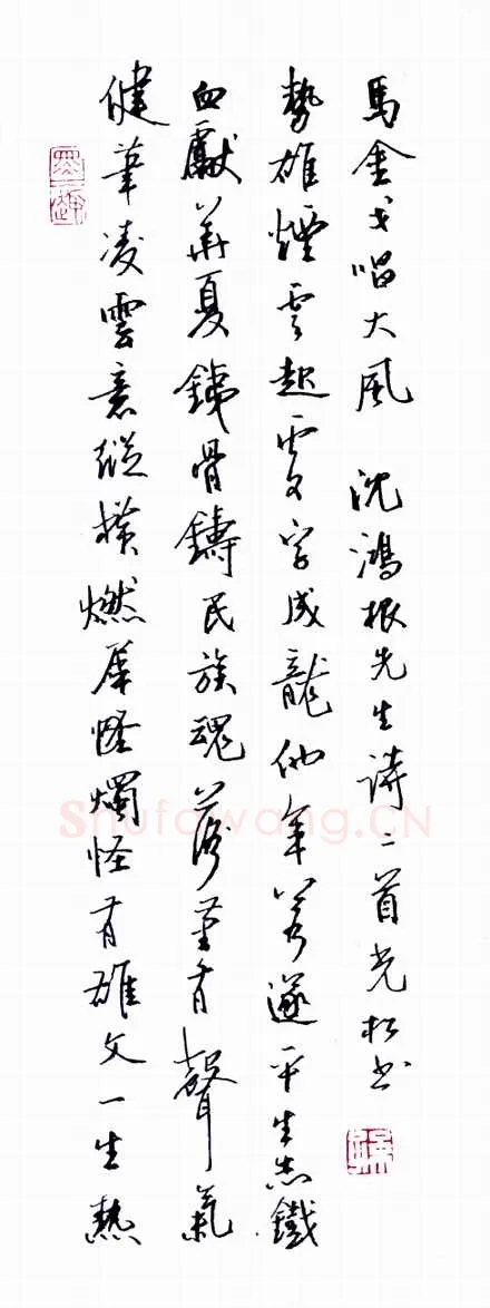 孙光松硬笔行书沈鸿根诗一首,孙光松硬笔书法作品