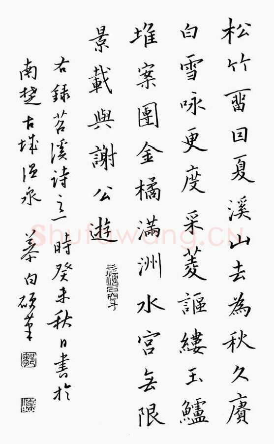 邹慕白硬笔楷书苕溪诗一首,邹慕白硬笔书法作品