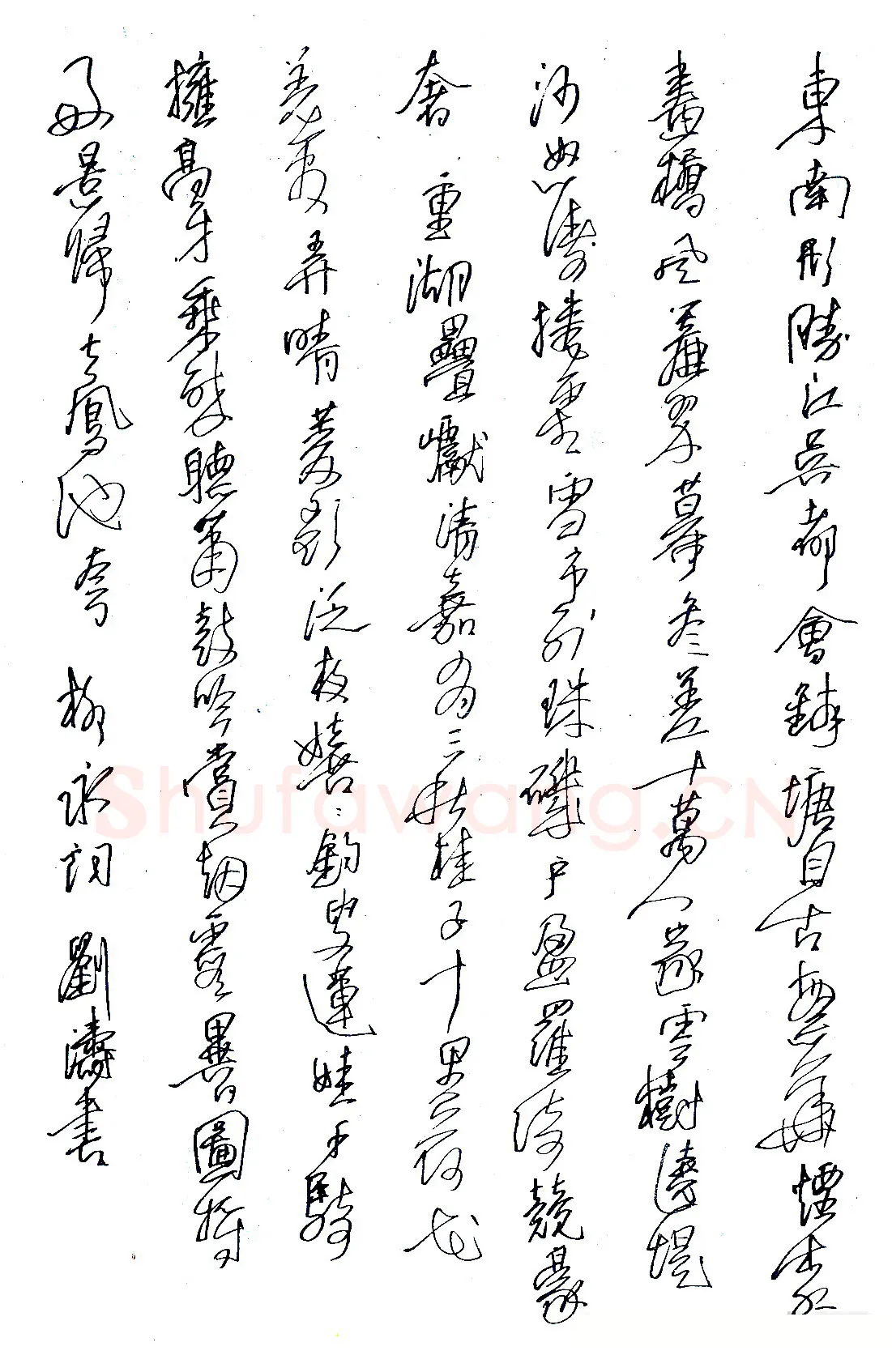 刘涛硬笔录柳永词 硬笔书法作品欣赏